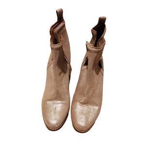 Diba metallic booties gold tan size 8